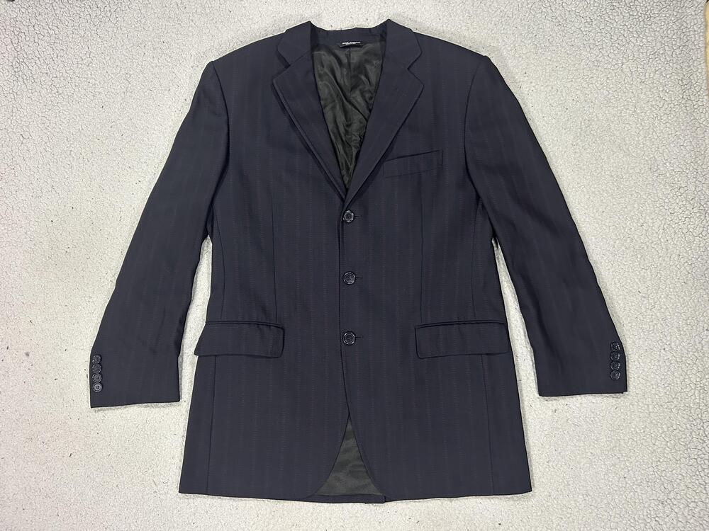 Dolce & Gabbana Suit Jacket Mens 40 Black Pinstripe Wool Italy 3 Button Notch